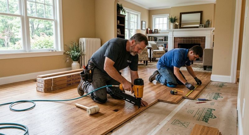 Dark Wood Floor Installation in Austin, TX